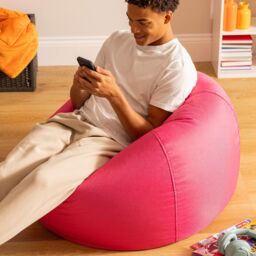 icon Classic Indoor Outdoor Bean Bag Yellow Bean Bag Chair in Pink - thumbnail 5