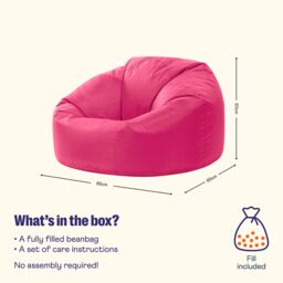 icon Classic Indoor Outdoor Bean Bag Yellow Bean Bag Chair in Pink - thumbnail 6