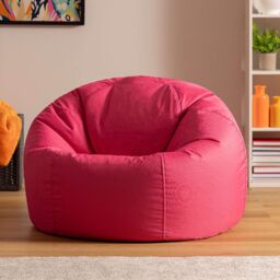icon Classic Indoor Outdoor Bean Bag Yellow Bean Bag Chair in Pink - thumbnail 1