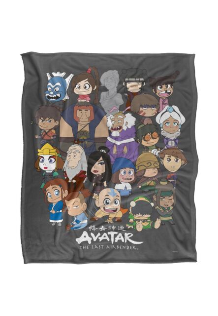 Avatar: The Last Airbender Avatar The Last Airbender Chibi Group Silky Touch Super Soft Throw Blanket 152 X 127 cm in White - image 1