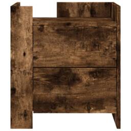 Berkfield Home Bedside Cabinet Smoked Oak 45x50x50 cm Engineered Wood in Brown - Size: 45 x 50 x 50 cm - thumbnail 4