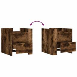 Berkfield Home Bedside Cabinet Smoked Oak 45x50x50 cm Engineered Wood in Brown - Size: 45 x 50 x 50 cm - thumbnail 8