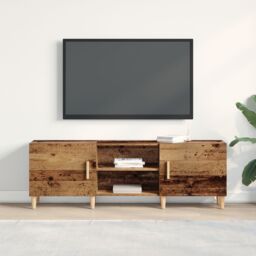 Berkfield Home TV Cabinet Old Wood 150x30x50 cm Engineered Wood in Brown - Size: 150 x 30 x 50 cm - thumbnail 4