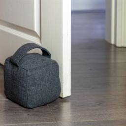 Nicola Spring Mismatched Herringbone Door Stop Set - Star - Pack of 2 in Grey - thumbnail 4