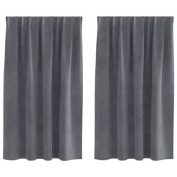 Berkfield Home Blackout Curtains with Top Tape 2 pcs Super Light Grey Velvet - thumbnail 2