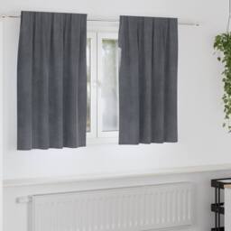 Berkfield Home Blackout Curtains with Top Tape 2 pcs Super Light Grey Velvet