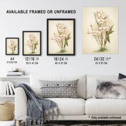 "Artery8 Frederick Sander Dendrobium Wardianum Orchid Flowers Wall Art Print - Size: W12"" x H16""" - thumbnail 3