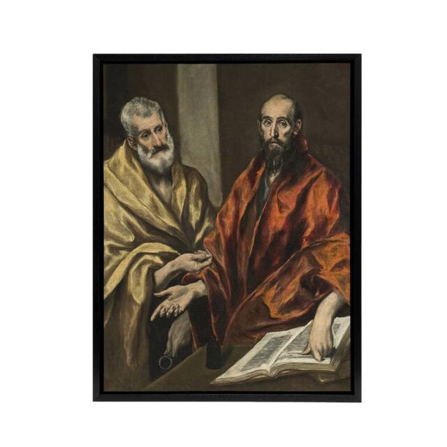 "Artery8 Portrait of Saint Peter & Saint Paul El Greco Framed Canvas Wall Art - Size: W12"" x H16""" - image 1