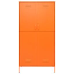 Berkfield Home Wardrobe Orange 90x50x180 cm Steel - Size: 90 x 50 x 180 cm - thumbnail 3