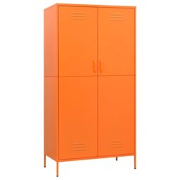 Berkfield Home Wardrobe Orange 90x50x180 cm Steel - Size: 90 x 50 x 180 cm - thumbnail 2