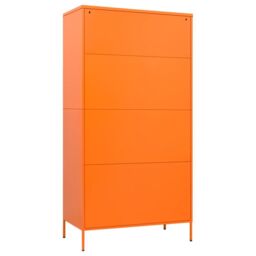 Berkfield Home Wardrobe Orange 90x50x180 cm Steel - Size: 90 x 50 x 180 cm - thumbnail 5
