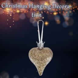VFM e-Store Christmas Hanging Heart Decoration 13cm x 10cm White X 1 - Size: 13 cm x 10 cm - thumbnail 3