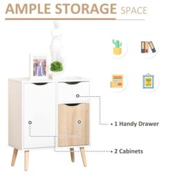 HOMCOM Cabinet Storage Cupboard Sideboard with Drawer for Bedroom, Living Room in Natural - thumbnail 5