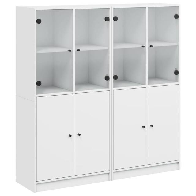 Berkfield Home Bookcase with Doors White 136x37x142 cm Engineered Wood - Size: 136 x 37 x 142 cm - image 1