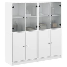 Berkfield Home Bookcase with Doors White 136x37x142 cm Engineered Wood - Size: 136 x 37 x 142 cm - thumbnail 5