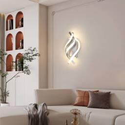 Pheashine Silver LED Wall Light, 22W 4500K Neutral White, Modern Indoor Sconce - thumbnail 6