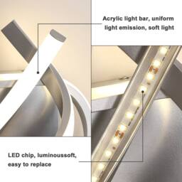 Pheashine Silver LED Wall Light, 22W 4500K Neutral White, Modern Indoor Sconce - thumbnail 5