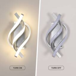 Pheashine Silver LED Wall Light, 22W 4500K Neutral White, Modern Indoor Sconce - thumbnail 4