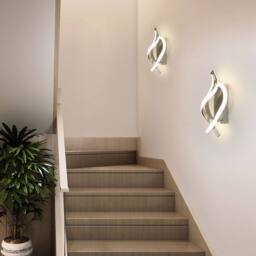 Pheashine Silver LED Wall Light, 22W 4500K Neutral White, Modern Indoor Sconce - thumbnail 7