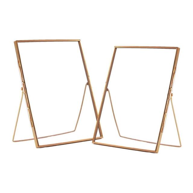 "Havendro 2x Standing Metal Photo Frames Table Desk 8x10"" Rose Gold" - image 1