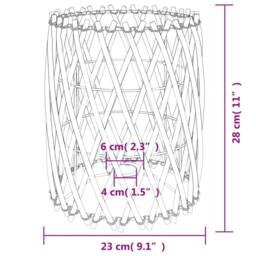 Berkfield Home Lamp Shade √ò23x28 cm Wicker in Natural - Size: 23x28 cm - thumbnail 9