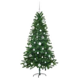 Berkfield Home Christmas Tree with 150 LEDs with Stand Green 150 cm PE - thumbnail 4