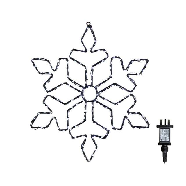 Samuel Alexander 50cm x 44cm FlexiBrights Christmas Snowflake with 165 White LEDs in Black - Size: 50 cm x 44 cm - image 1