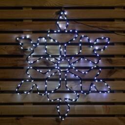 Samuel Alexander 50cm x 44cm FlexiBrights Christmas Snowflake with 165 White LEDs in Black - Size: 50 cm x 44 cm - thumbnail 7