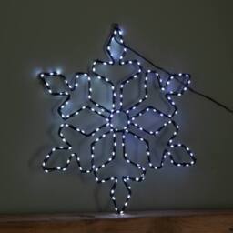 Samuel Alexander 50cm x 44cm FlexiBrights Christmas Snowflake with 165 White LEDs in Black - Size: 50 cm x 44 cm - thumbnail 6