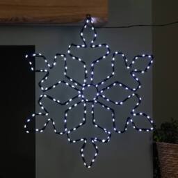 Samuel Alexander 50cm x 44cm FlexiBrights Christmas Snowflake with 165 White LEDs in Black - Size: 50 cm x 44 cm - thumbnail 2
