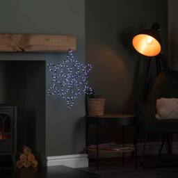 Samuel Alexander 50cm x 44cm FlexiBrights Christmas Snowflake with 165 White LEDs in Black - Size: 50 cm x 44 cm - thumbnail 3
