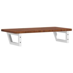 Berkfield Home Basin Shelf Wall Mounted Steel & Solid Wood Oak in Brown - thumbnail 6