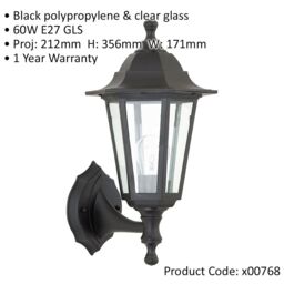 Loops 4 PACK Traditional Lantern IP44 Wall Light - 60W E27 GLS LED - Dimmable Lamp - thumbnail 2
