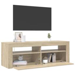 Berkfield Home TV Cabinet with LED Lights Sonoma Oak 120x35x40 cm in Natural - Size: 120 x 35 x 40 cm - thumbnail 7