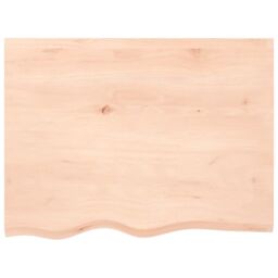 Berkfield Home Wall Shelf 80x60x2 cm Untreated Solid Wood Oak in Brown - Size: 80 x 60 x 2 cm - thumbnail 2