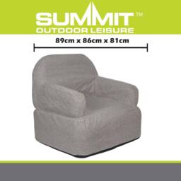 VFM e-Store Inflatable Camping Chair Easy, Durable, Pack Away 89cm x 86cm Grey X 1 - Size: 89 cm x 86 cm - thumbnail 2