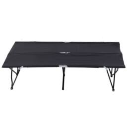 Kelvenix Black Double Camping Folding Cot Portable Sleeping Bed w/ Carry Bag - Size: 200 cm x 100 cm - thumbnail 4