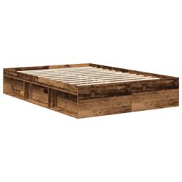 Berkfield Home Modern Bed Frame Smoked Oak 135x190 cm Double in Brown - thumbnail 7