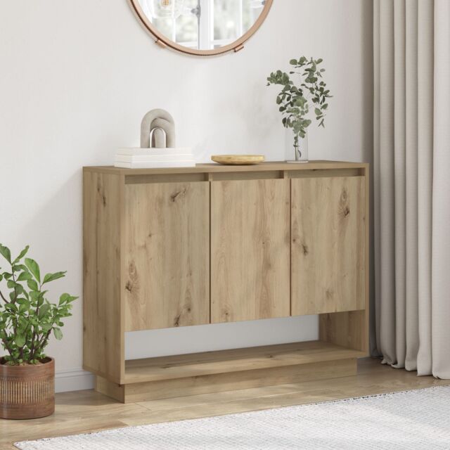 Berkfield Home Sideboard Artisan oak 97 x 29 x 75 cm Engineered wood in Brown - image 1