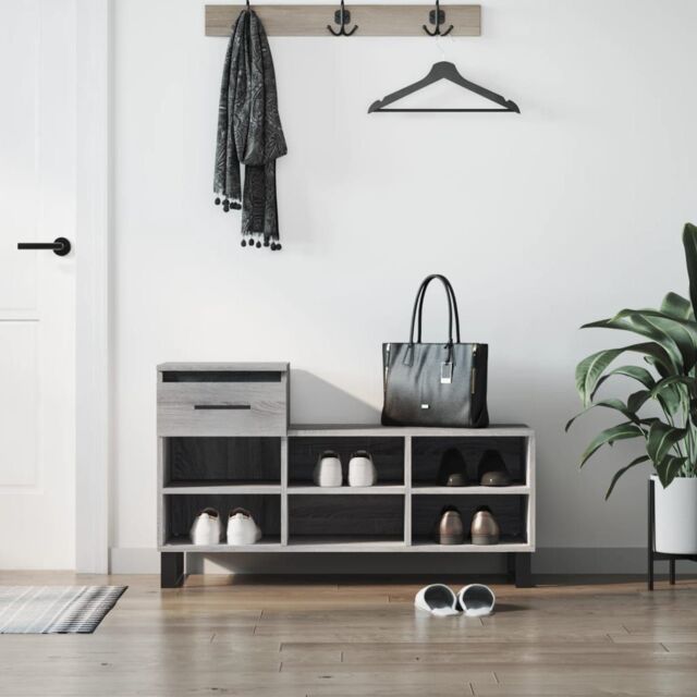 Berkfield Home Shoe Cabinet Grey Sonoma 102x36x60 cm Engineered Wood - Size: 102 x 36 x 60 cm - image 1