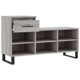 Berkfield Home Shoe Cabinet Grey Sonoma 102x36x60 cm Engineered Wood - Size: 102 x 36 x 60 cm - thumbnail 6