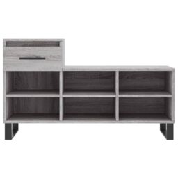 Berkfield Home Shoe Cabinet Grey Sonoma 102x36x60 cm Engineered Wood - Size: 102 x 36 x 60 cm - thumbnail 5