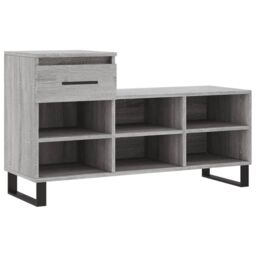 Berkfield Home Shoe Cabinet Grey Sonoma 102x36x60 cm Engineered Wood - Size: 102 x 36 x 60 cm - thumbnail 2