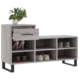 Berkfield Home Shoe Cabinet Grey Sonoma 102x36x60 cm Engineered Wood - Size: 102 x 36 x 60 cm - thumbnail 4