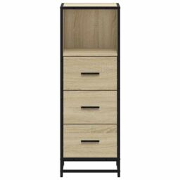 Berkfield Home Bathroom Cabinet Sonoma Oak 35x37.5x100 cm Engineered Wood in Brown - thumbnail 5