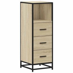 Berkfield Home Bathroom Cabinet Sonoma Oak 35x37.5x100 cm Engineered Wood in Brown - thumbnail 2