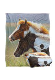 JQ Licensing Cf Two Foals Horses Silky Touch Super Soft Throw Blanket 152 X 127 cm in White - thumbnail 2