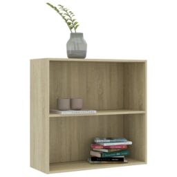 Berkfield Home 2-Tier Book Cabinet Sonoma Oak 80x30x76.5 cm Engineered Wood in Brown - thumbnail 3