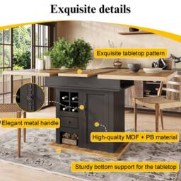 Matteo Space-Saving Extendable Dining Table - 4-6 Seater with Storage in Grey - thumbnail 8