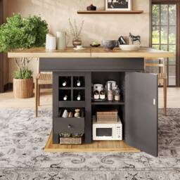 Matteo Space-Saving Extendable Dining Table - 4-6 Seater with Storage in Grey - thumbnail 2